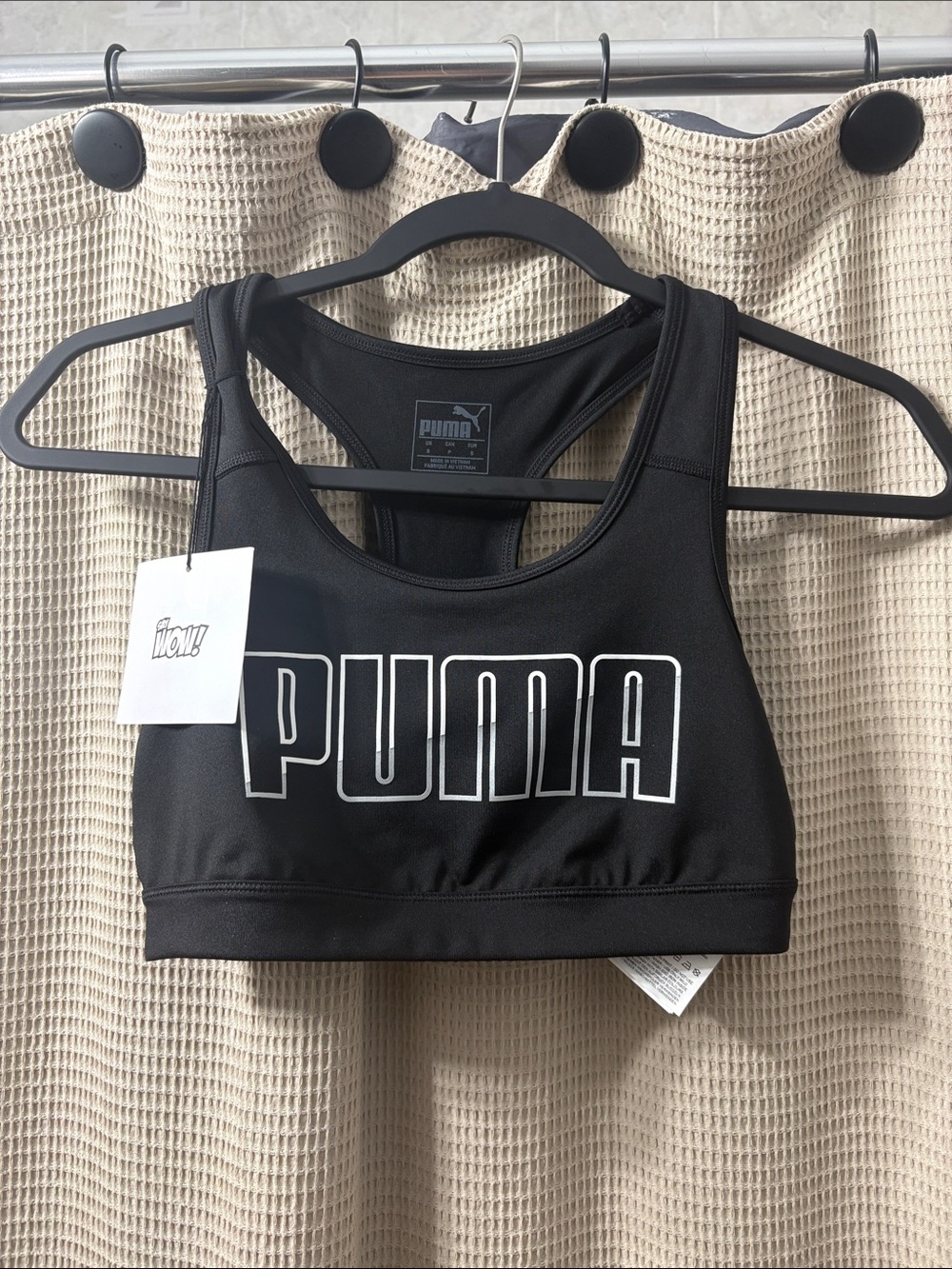 Puma Black Logo Racerback Sports Bra